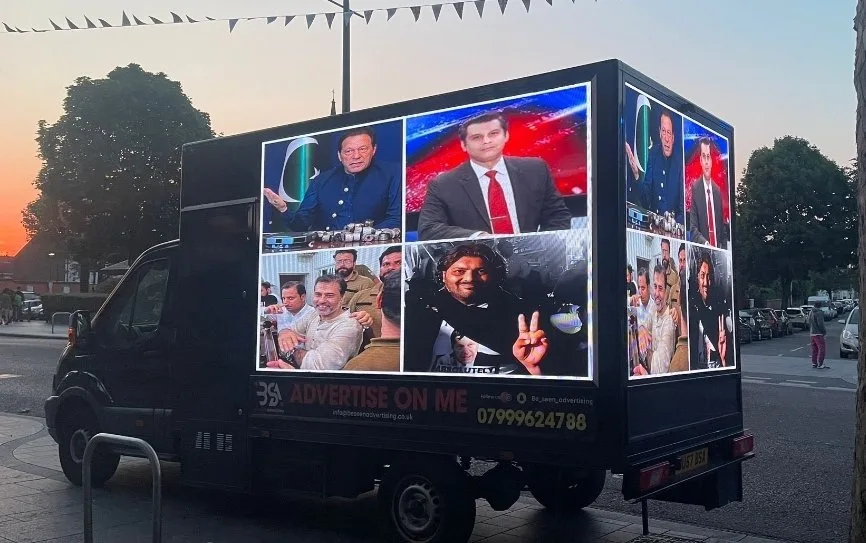 The recent advertisement campaign launched by PTI had similar slogans and messages and similar style of “road shows”. Using Deep Fake and Cheap Fake techniques, PTI is running campaigns in US and UK 