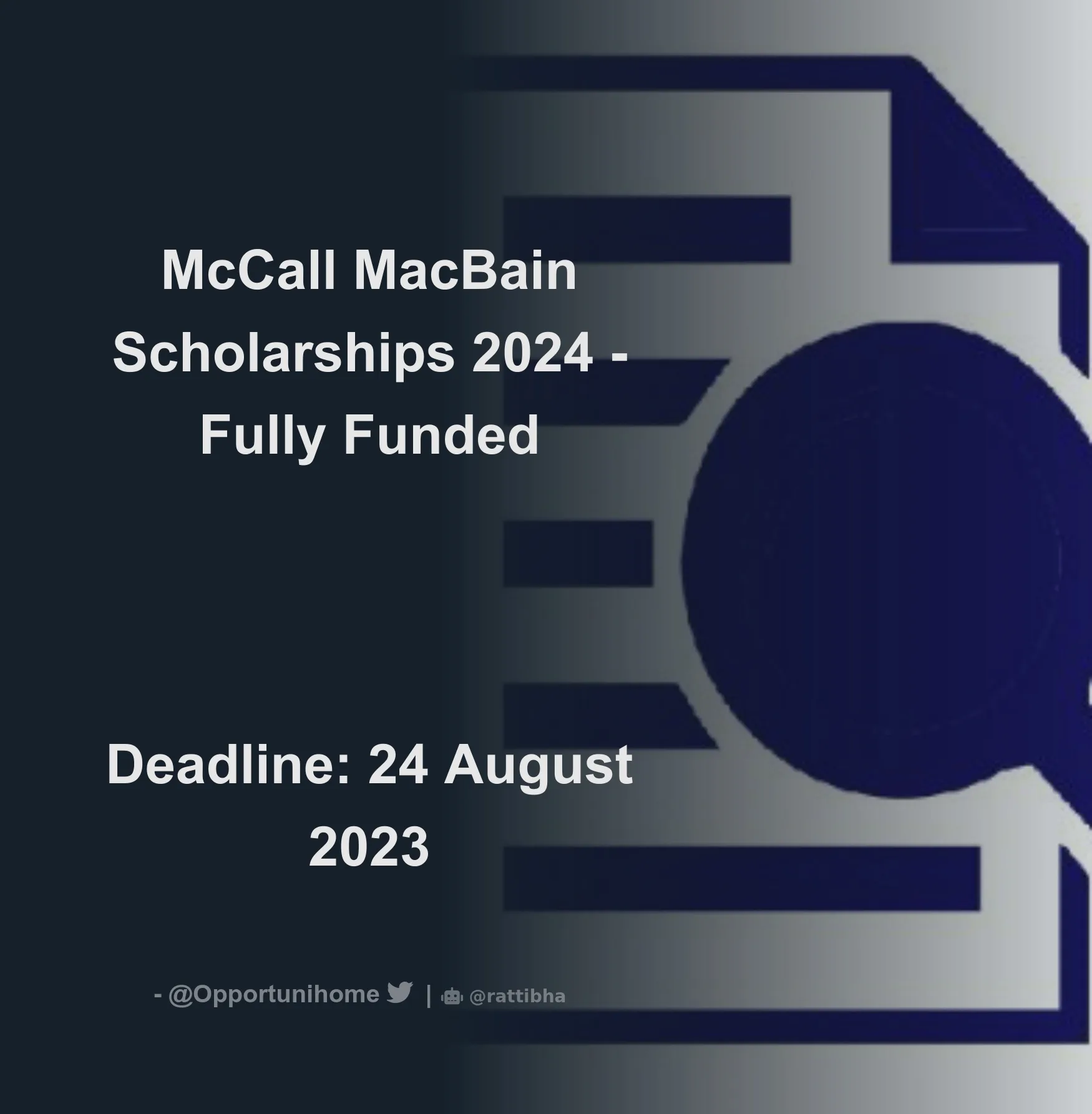 McCall MacBain Scholarships 2024