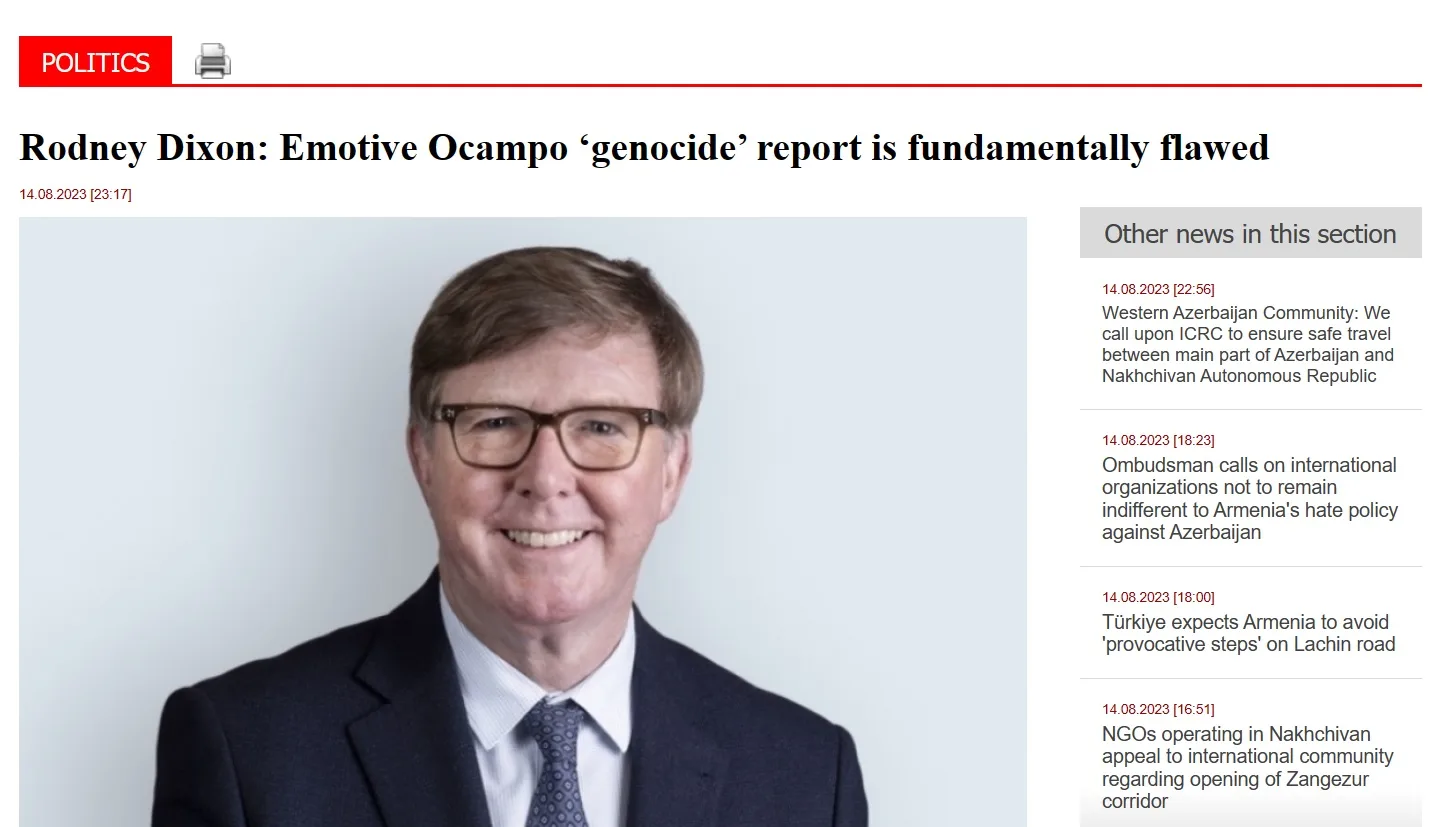 Rodney Dickson Emotive Ocampo ‘genocide’ report is fundamentally flawed, confirms ...
