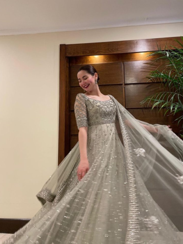 Hania Aamir Dazzles in Mint Green Pishwas