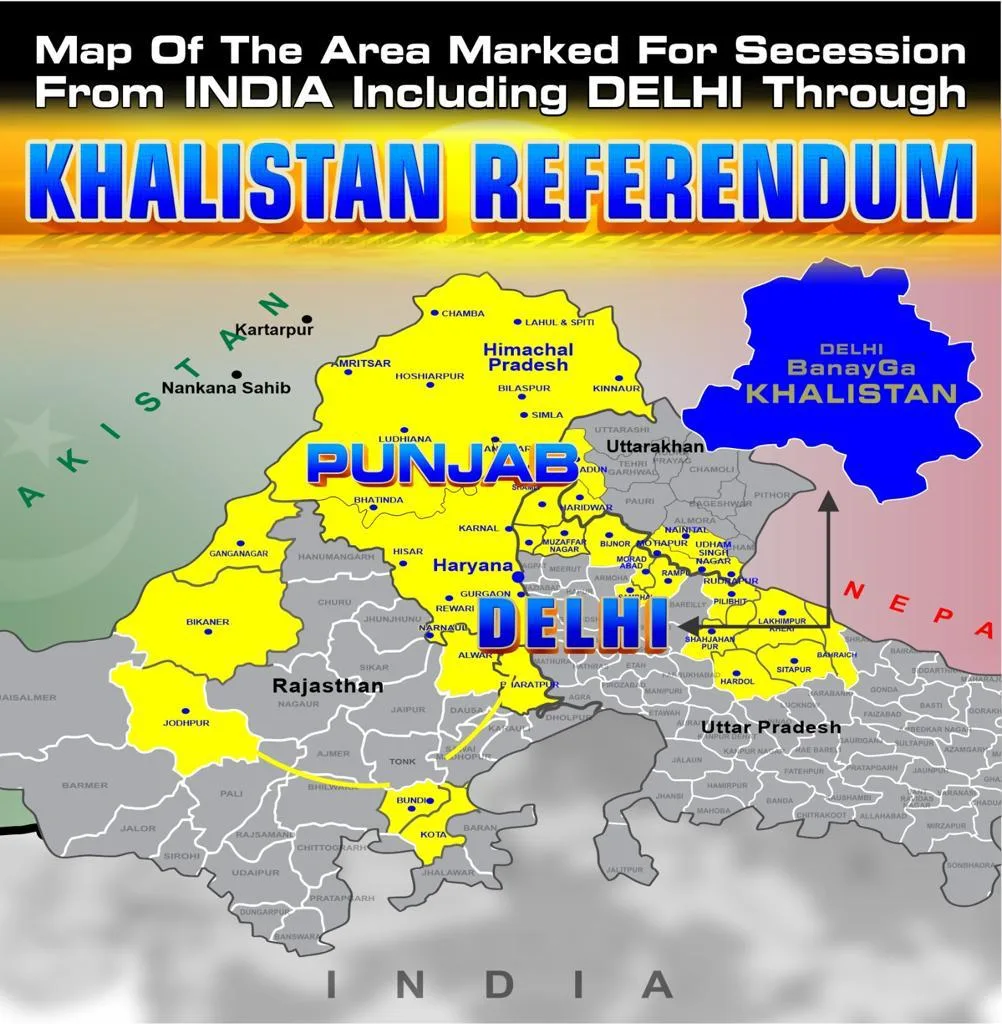 Sikh group released new map showing Delhi part of Khalistan
