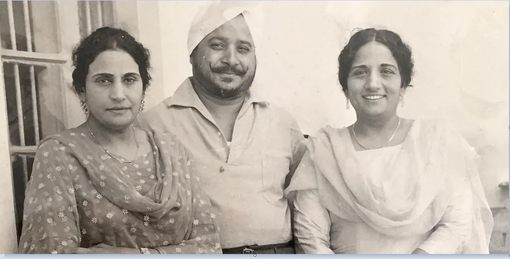 Prakash Kaur and Surinder Kaur, during their tour of Kenya in 1967, and pictured with Kenya's legendary Punjabi poet Sohan Singh Josh