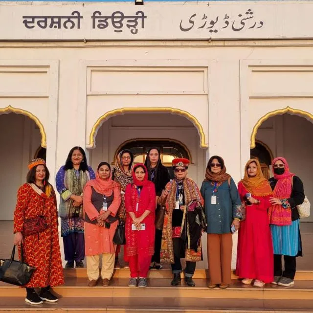 A group of female writers from Lahore visited Kartarpur to pay tributes to founder of Sikh religion Baba Guru Nanak Sahib