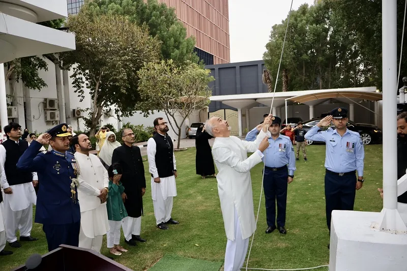 Ambassador to UAE Faisal Tirmizi hoists national flag as Pakistan celebrates National Day