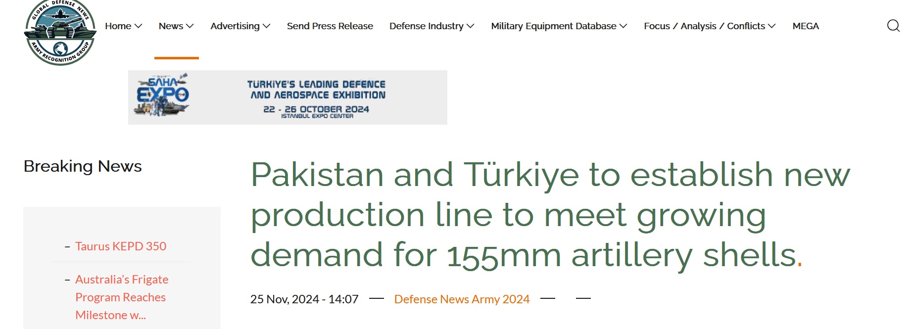 Pakistan and Türkiye collaborate to produce 155mm artillery shells