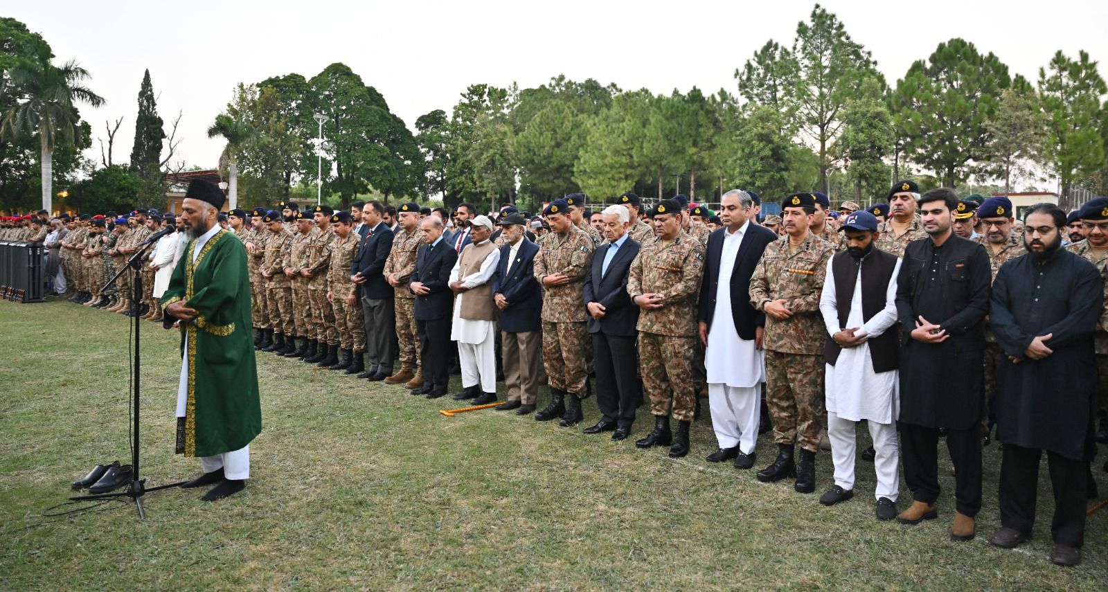 Funeral prayer of Lieutenant Colonel Junaid Tariq (age: 39 years, resident of District Rawalpindi) and Major Tayyab Rahat (age: 33 years, resident of District Rawalpindi) who were amongst those 11 brave sons of soil who embraced martyrdom in Orakzai District during an intelligence based operation against Khwarij belonging to Indian Proxy, Fitna al Khwarij, was offered at Chaklala Garrison, Rawalpindi.Prime Minister of Pakistan, Muhammad Shehbaz Sharif, Field Marshal Syed Asim Munir, Chief of Army Staff, Federal Ministers, military and civil officers and public attended the funeral. 
